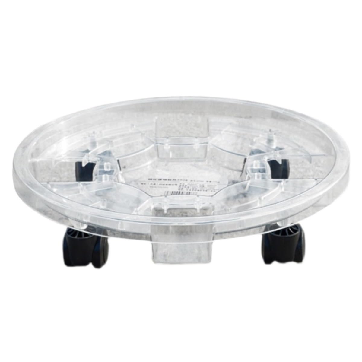 HPTHLY Garden Plant Pot Dolly With Universal Wheels Transparent Round Flower Pot Stand Movable Water Tray For Easy Indoor/Outdoor Plant Care (Clear 33Cm)