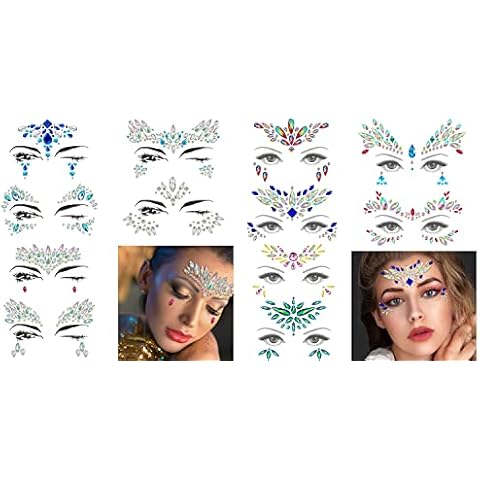 [Together Save 5%] 12 styles Face Jewels Festival Glitter Carnival Party Makeup Cover