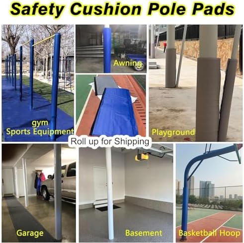 Basement Pole Padding Wrap - 9" Diameter Protective Post Pad for Playground & Gym Equipment, Safe Cushioning for Kids & Athletes, Impact-Resistant, Durable & Easy to Install