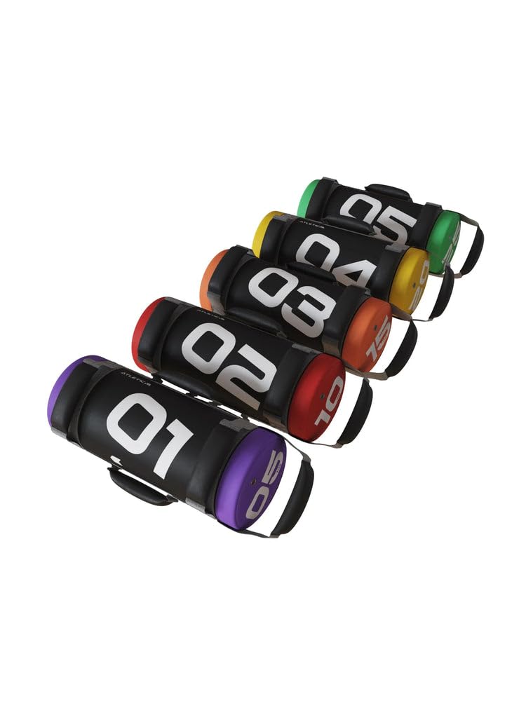 Atletica Power Bag Set, 5-25 kg | Premium-Qualität, Functional Training Equipment, Außenhülle aus ultrastabilem PVC, Metallsand-Füllung