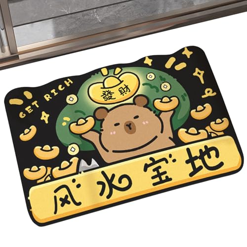 Tapis de salle de bain à séchage rapide, absorbant, mignon, Capybara, antidérapant et doux, 40,6 x 61 cm, pour cuisine, meuble, chambre d'amis, spa, camping-car, hôtel, toilettes