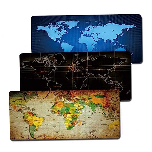 HOODANCOS Tapis de Souris Grand Format 300X600Mm Tapis de Souris Doux Carte Monde Base Antidérapante pour Bureau et Gaming Amateurs de Cartes