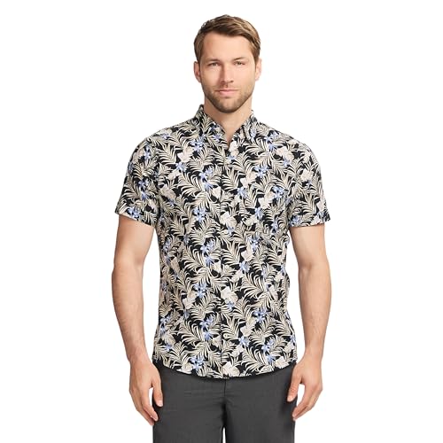 IZOD mens Saltwater Dockside Chambray Short Sleeve Button Down Shirt