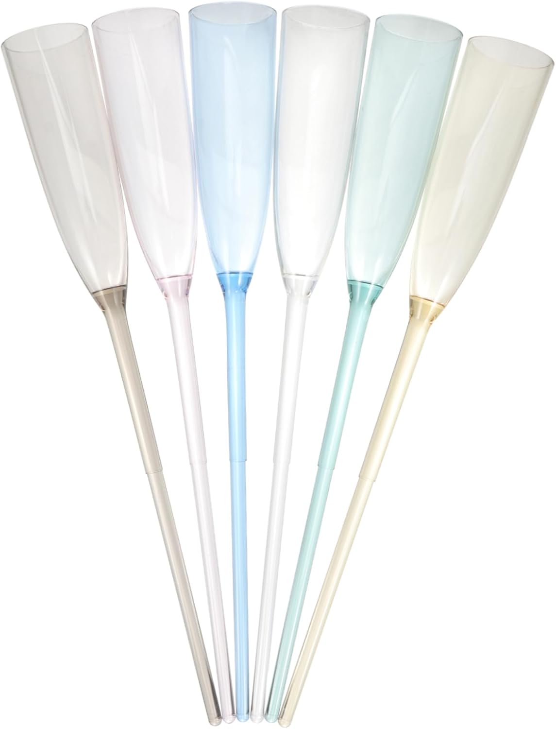 6-Piece Colorful Acrylic Flutes Set Shatterproof Toasting Glasses for Weddings Parties and Cocktails High-Stem Goblets for Celebrations