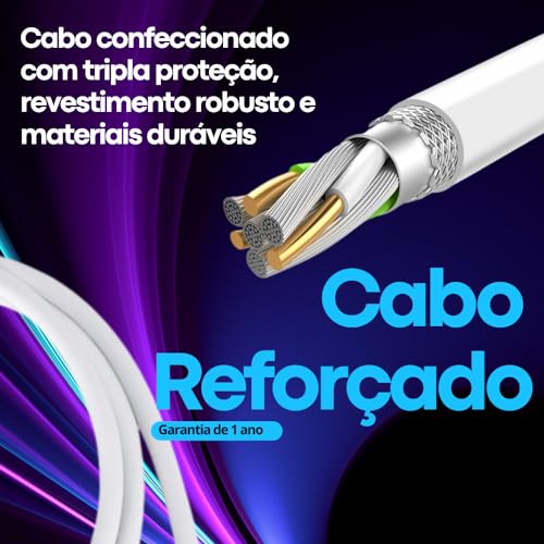 Carregador Turbo Compativel c/Novo iPhone 15 e Galaxy IOS/Android, 40W Fonte Entrada Tipo-C e USB +