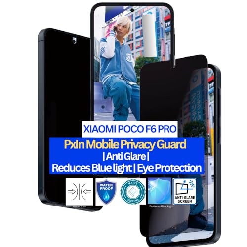 Image of Pxin Mobile Privacy Guard compatible with XIAOMI POCO F6 PRO | Mobile Privacy screen protector | Anti Glare | Anti Spy Screen Protector | Reduces blue light | Scratch proof | Eye Protection