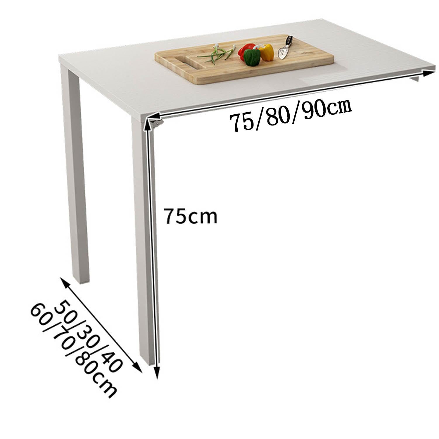 Mesa de comedor plegable para montar en la pared, mesa abatible de madera multifuncional, mesa compacta de estilo mural, patas de acero pintado, diseño que ahorra espacio