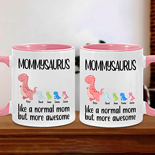 Taza personalizada MOMMYSAURUS con dinosaurios y nombres miniatura 2
