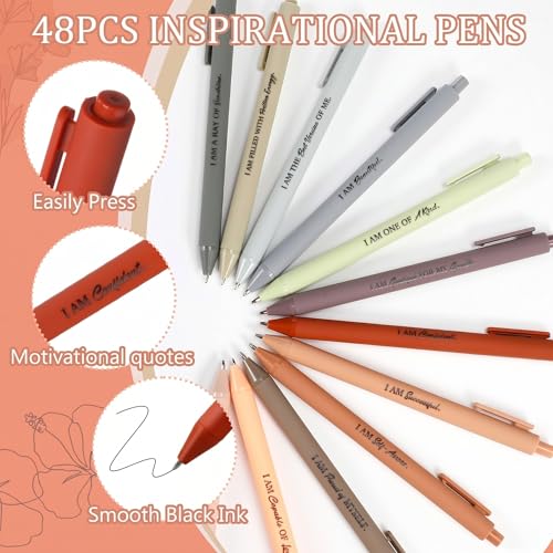 Image of Mooliwe 96 Pcs Positive Affirmation Gift Set Gratitude Notebooks with Pens Small Bags Motivational Encouragement Notepads Daily Affirmations Journal for Women Stress Relief Self Care (Elegant)