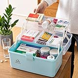Perfekter Organizer. Super stapelbar und gut verarbeitet. Nutze mehrere Boxen für verschiedene Bereiche. Die Zwischeneinlage hilft kleinere Medikamente zu sortieren. Alle benötigenten Arzeneien, Pflaster, Fieberthermometer sind gut zu verstauen.