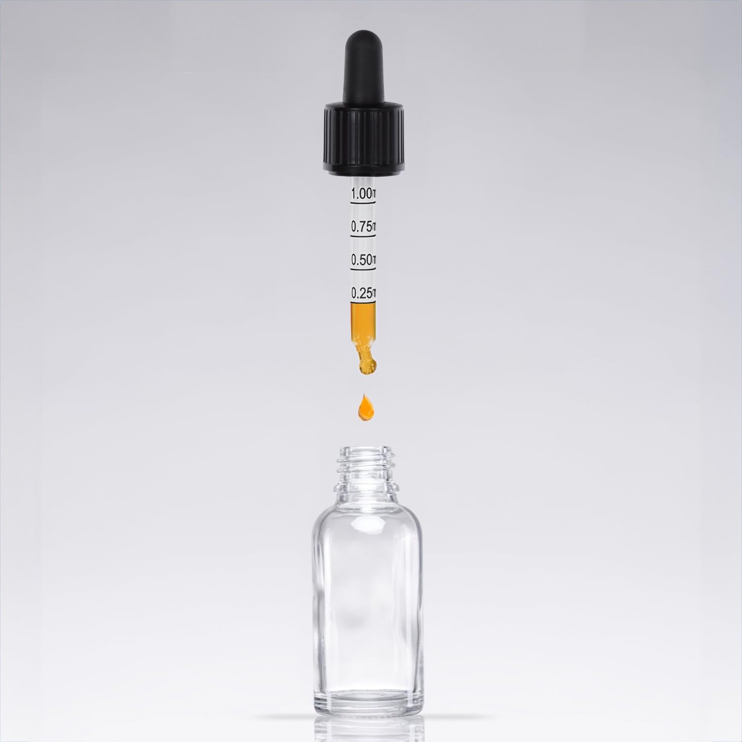 Oputec 143 x 30 ml Pipettenflasche mit Glaspipette und Skala: Großpackung Apotheker-Flaschen aus Klarglas für Flüssigkeiten - Fläschchen Tropfflaschen Glasflasche