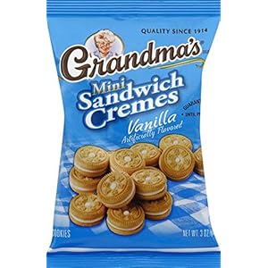 Grandma’s Sandwich Creme Cookies, Vanilla Mini, 3 Ounce (Pack of 18)
