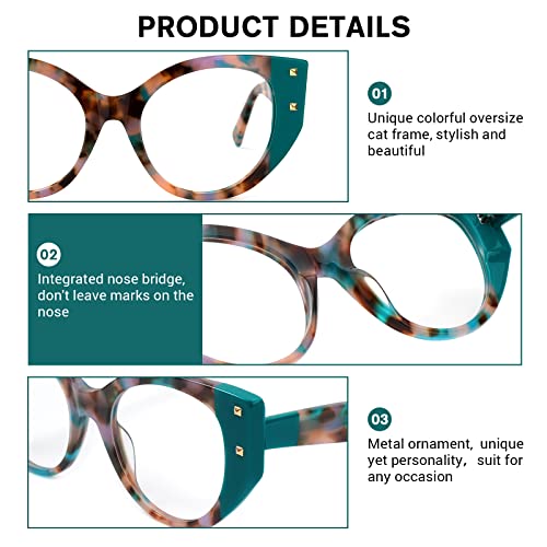 Image of VOOGLAM Stylish Oversize Cat-eye Blue Light Glasses for Women Anti Eyestrain Dry Eyes Eyewear Kornegay