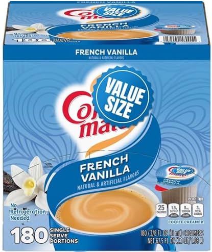 French Vanilla Coffee Creamer Liquid Creamer Singles, 180 ct.