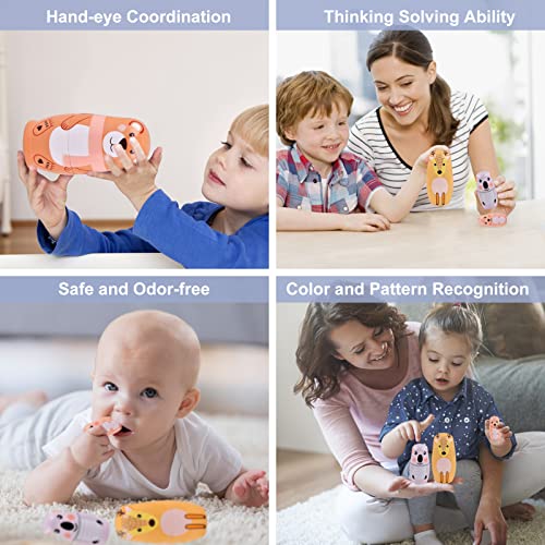 Hysiguan Nesting Dolls-5 Pcs 6" Tall-Handmade Animal Russian Nesting Dolls-Wooden Stacking Toys Easter Eggs For Kids Toddlers Birthday Decoration Gift (Khaki Bear) #TOP3