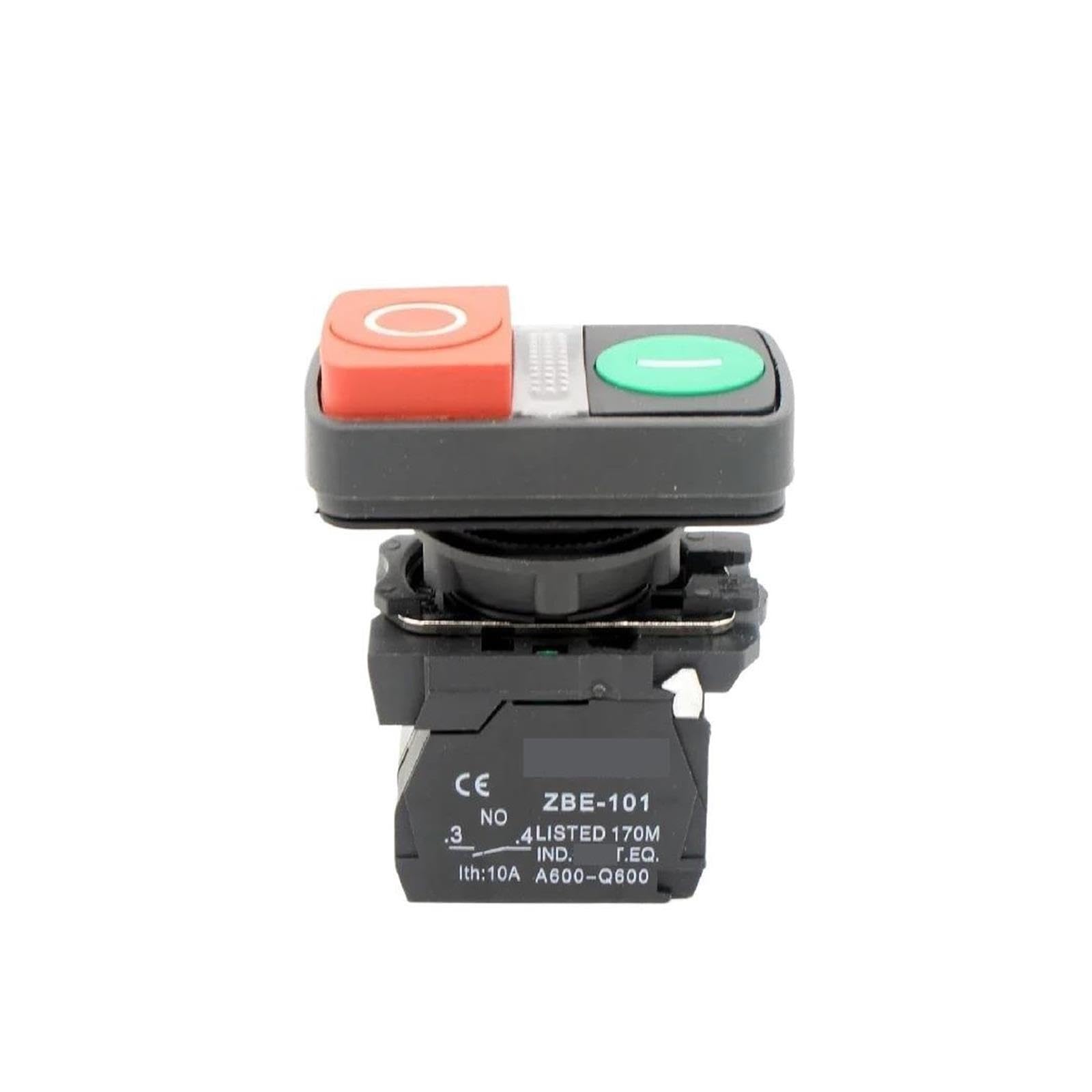 Interrupteur à double bouton-poussoir rouge-vert alimentation marche/arrêt