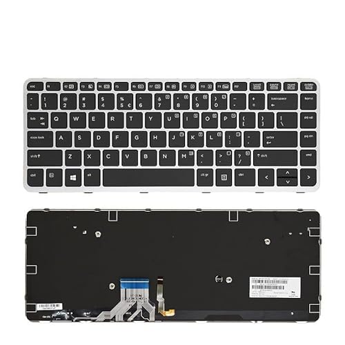 HP EliteBook Folio 1040 G1 G2 シリーズ ノートパソコン用 バックライト付きキーボード (米国ロシア語) 736933-001 739563-001(US Original Backlit)