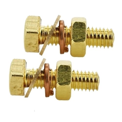 M4 M5 M6 M8 M10 M12 真鍮ボルトセット - 機械用途向けメートルねじキャップスクリュー、六角ナット、平ワッシャー(12mm,M8 (2Pcs))