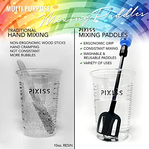 Resin Mixer Epoxy Mixer Paddles - 3 Reusable Pixiss Multipurpose Bidirectional Paint Stirrer For Drill Epoxy & Paint Mixer Drill Attachment - Paint Stirrers Epoxy Stirrer - Paint Mixer For Drill #TOP1