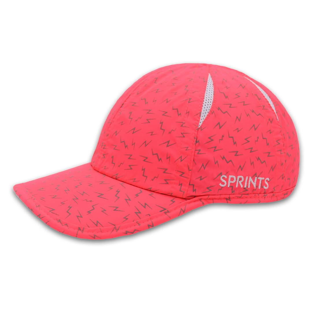 Sprints Race Day Performance Reflective Running Cap | The Lightweight, Quick Dry, Sport Hat, One Size, Unisex (US, Alpha, One Size, Neon Flash Reflective Pink)