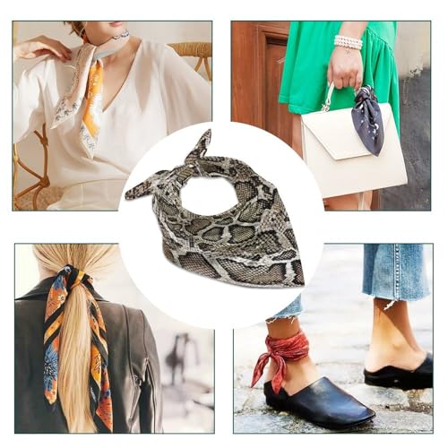 Snake Skin Texture Square Scarf Headscarf Neck Scarf Printed Women's Headscarf4