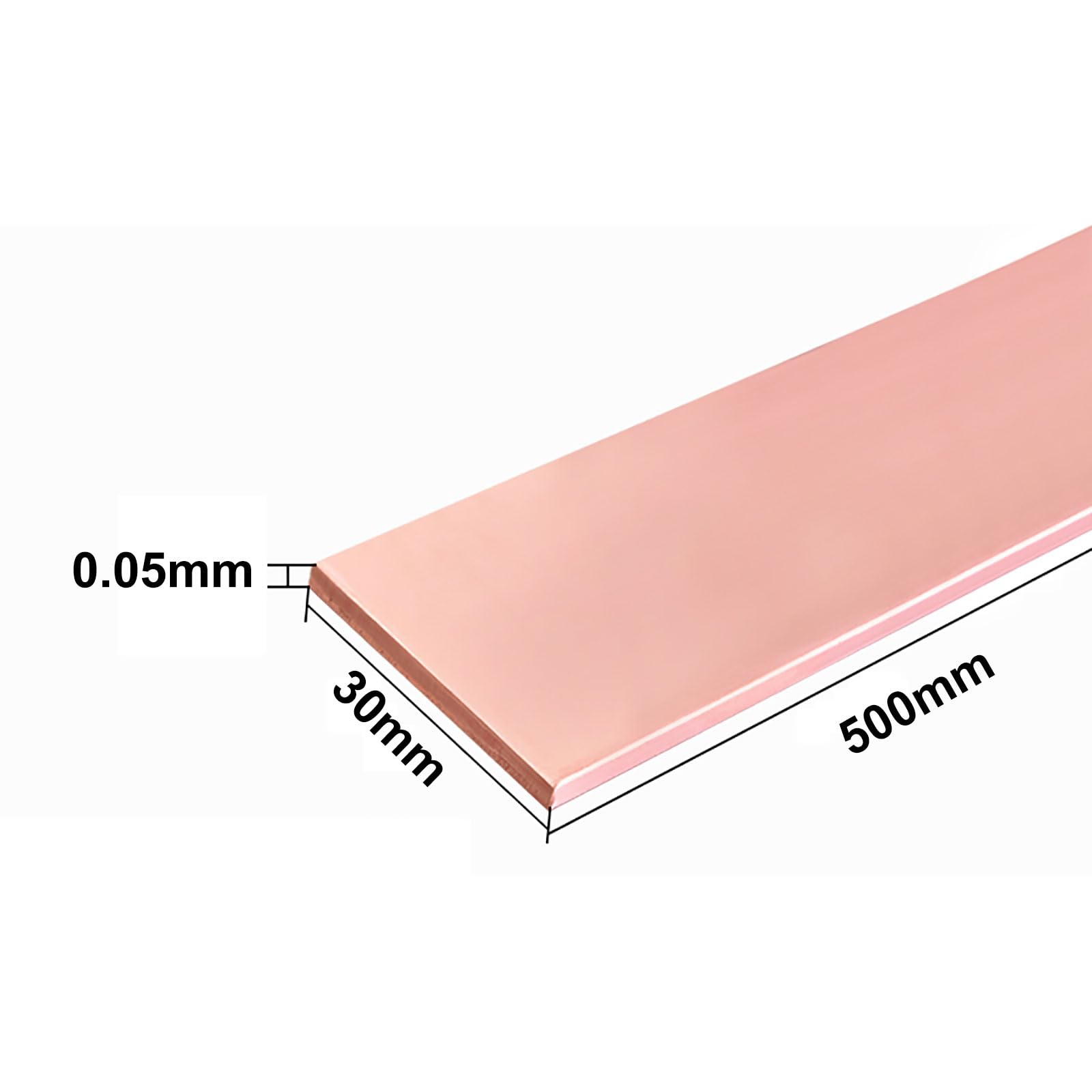 COYOUCO Copper Flat Bar,500Mm Length,30Mm Width,0.05-0.5Mm Thickness, for Crafts, Repairs, Electrical,0.05mm