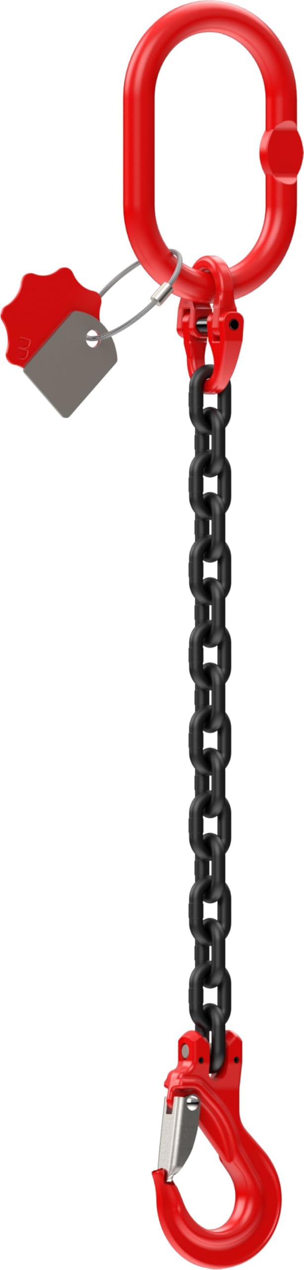 Dolezych DoKett 4-Strang Kettengehänge – Güteklasse 8, 1 M, Gabelkopfhaken, Tragkraft 2360 Kg (45°) / 1700 Kg (60°), Für Kräne