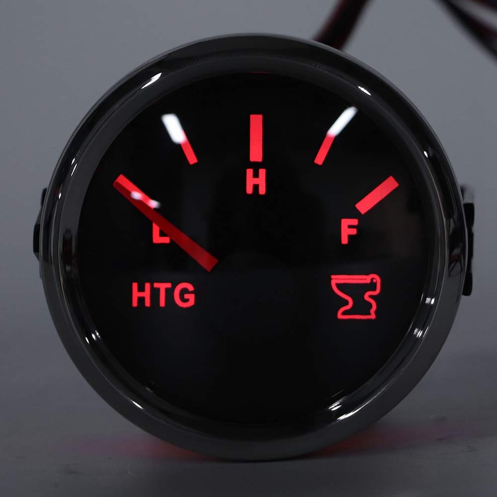 Indicatore di Livello del Serbatoio di Ritenzione Dell'acqua di Scarico per per Imbarcazioni Marine 52 Mm 2 Pollici Misuratore HTG 0-190 Ohm 9-32 V Indicatore di (BLACK)