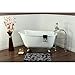 Kingston Brass Aqua Eden VCTND5328NT8 Cast Iron Slipper Clawfoot Bathtub Brushed Nickel Feet without Drillings, 53-Inch, White