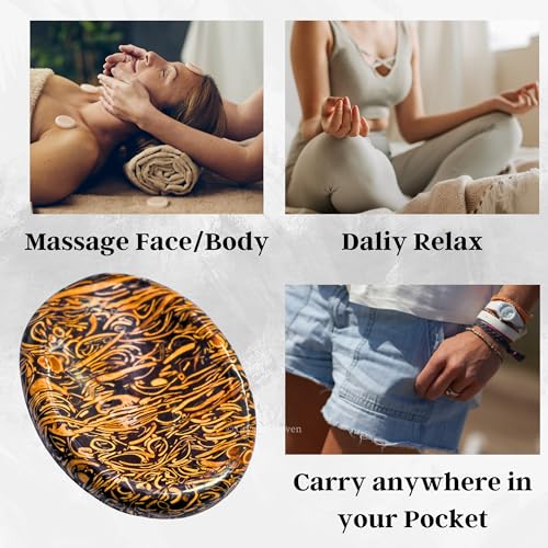 Image of Crystal Heaven Certified Mariyam Jasper Thumb Worry Pebbles Stones Anxiety Stress Relief Massage - Aaa Grade Original Healing Gemstone Agate Rubbing Stone Yoga Meditation Spiritual Reiki Feng Shui