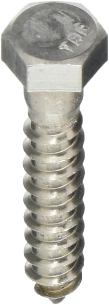 832066 3/8 x 2-Inch Stainless Steel Hex Lag Screw, 25-Pack, 2 inches, No Color