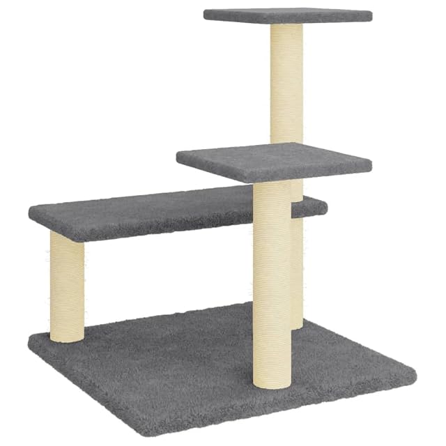 Foto 7 de 7 de vidaXL Rascador para Gatos con Postes de sisal Gris Oscuro 61 cm