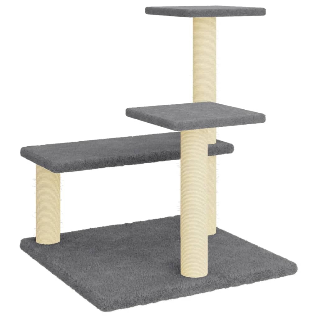 Rascador para Gatos con Postes de sisal Gris Oscuro 61 cm, ZEYUAN Rascador Gato, Arbol Rascador para Gatos, Gatos Accesorios, Torre Gatos, Arranhador para Gatos, Casa para Gatos