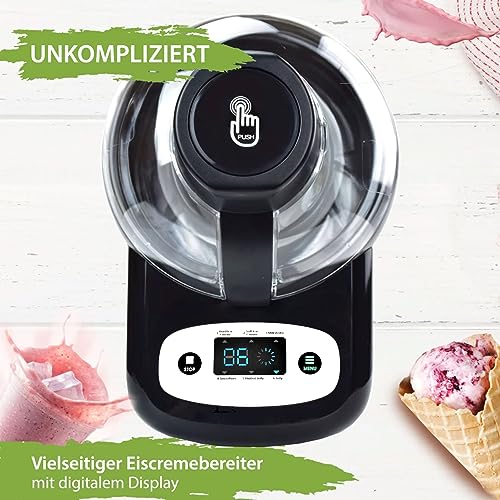 Syntrox Eismaschine Jalis Frozen Yogurt & Milchshake, Softeis selber machen, Kalte Köstlichkeiten zubereiten, Eismaschine mit Nachfüllfunktion – Bild 3
