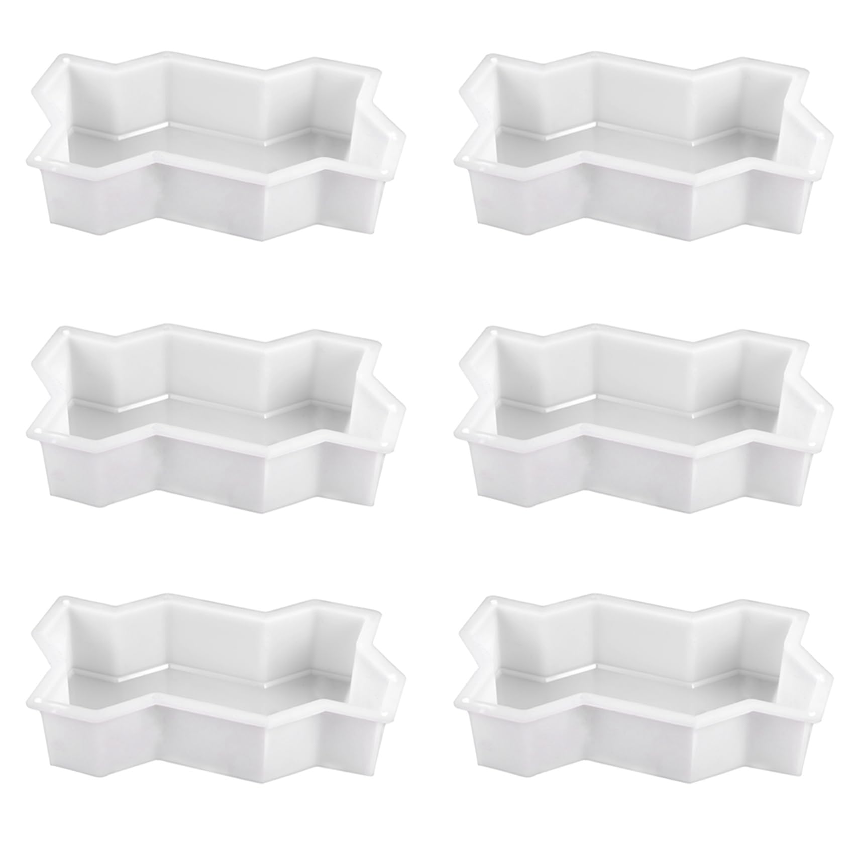 Jnchdghwa White 6X Three Waveform Garden Path Plastic Concrete Paving Brick Mold Diy Walkway Cement Brick Mold