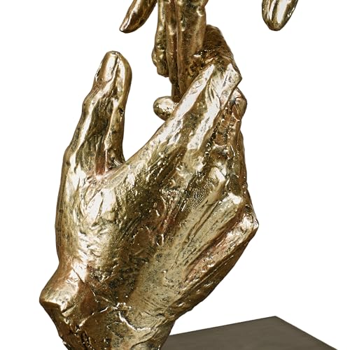 Touch of Class Loving Hands Table Sculpture - Gold - Made of Resin - Contemporary Art Statue - Sign of Love Decor - Modern Hand Statues and Sculptures for Home Desk, Living Room - 11.5 Inches High