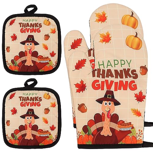 Lucleag Thanksgiving Oven Mitts & Pot Holders Set