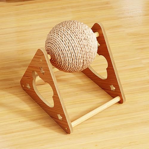Jouet pour chat boule sisal avec roue d'exercice verticale