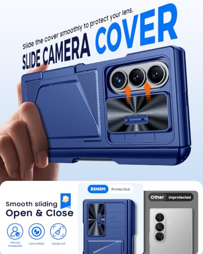Image of for Samsung Galaxy Z Fold 8 Ultra Case Wallet, Screen Protector,S-Pen | Card Holder RFID Blocking, Slide Lens Cover, Hinge Protection, Shockproof Phone Cover for Z Fold 8 Ultra (Blue)