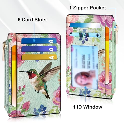 Image of Tipmile Womens Credit Card Holder Wallet, Small Slim RFID Blocking Sleeve | Mini Tiny Cute ID Case, Minimalist Zipper Pocket Wallet, Thin Coin Purse, Mothers Gift