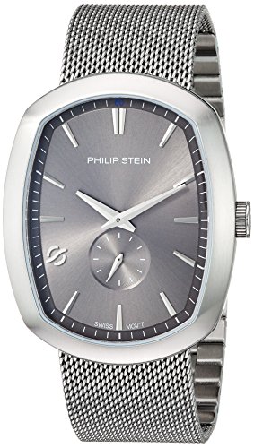 Philip Stein Men's Modern Stainless Steel Swiss-Quartz Watch with Stainless-Steel Strap, Silver, 22 (Model: 72-CPLT-MSS) -  Philip Stein Holding Inc