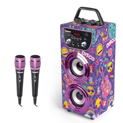 Trendix - Karaoke Infantil Top Singer | Altavoz con Microfono | Karaoke 2 Microfonos Radio FM, USB, Bluetooth Y SD | Karaokes Niña Y Niños | Regalos Comunion Niña