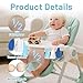 1/2 Birthday Banner,Blue Tassel Wood Bead High Chair Banner for Baby Boys Girls, 6 Months Birthday Party Decorations,6 Month Photoshoot Props