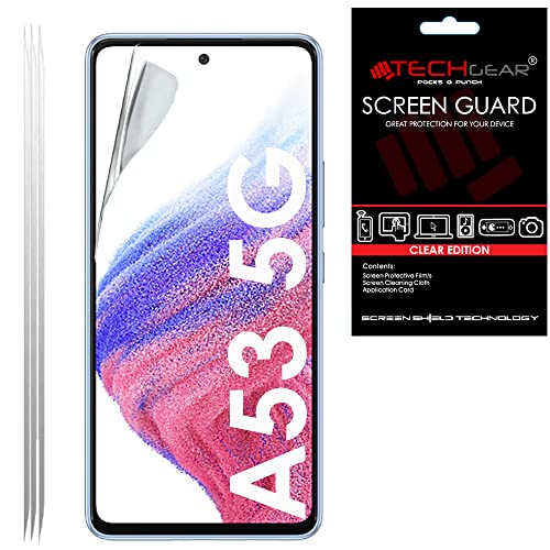 TECHGEAR [3 Pack] Screen Protectors Compatible with Samsung Galaxy A53 5G CLEAR LCD Screen Protectors Cover Guards