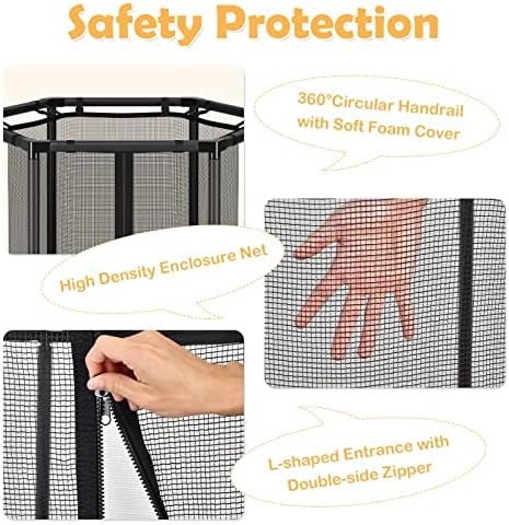 Giantex 48" Kids Trampoline, Outdoor Indoor Mini Recreational Round Trampoline w/Safety Enclosure Net, Foam Padded Handrails, Stable Hexagonal Shape Toddler Trampoline for Kids Gift 5 51jfwaHLSLL. AC