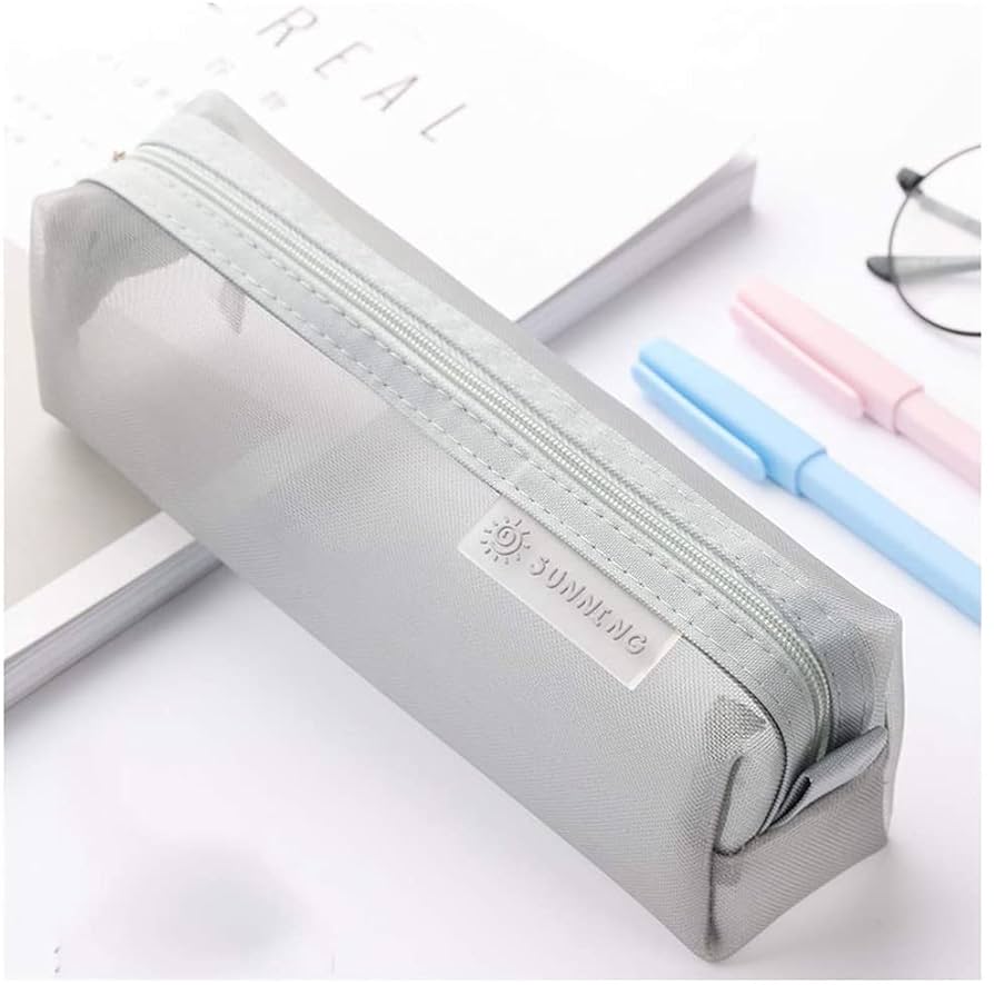 ＊鉛筆 ケース グレー メッシュ 鉛筆 ケース ジッパー ペン ポーチ グレー 収納メッシュペンケース MESHNO(メッシュノ) グレー | イオン