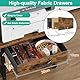 3-Ebene Höhenverstellbar Druckertisch mit Rollen, 56x38cm Mobiler Druckerständer mit Stoffschublade&Seitentasche, Home Office Druckerhalter Büro Druckerwagen Drucker Regal, Industrie Holz