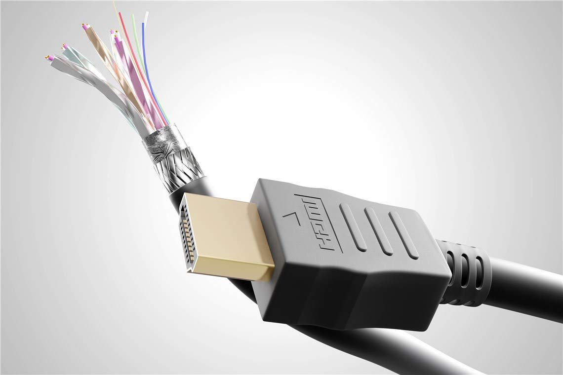 goobay Cable HDMI High Speed con Ethernet 20 m Negro, 4K a 60 Hz, 18 Gbit/s, HDR, eARC, ARC, HDCP 2.2, 3D, contactos dorados, cable HDMI 2.0 para TV, consola, proyector y streaming - 74473