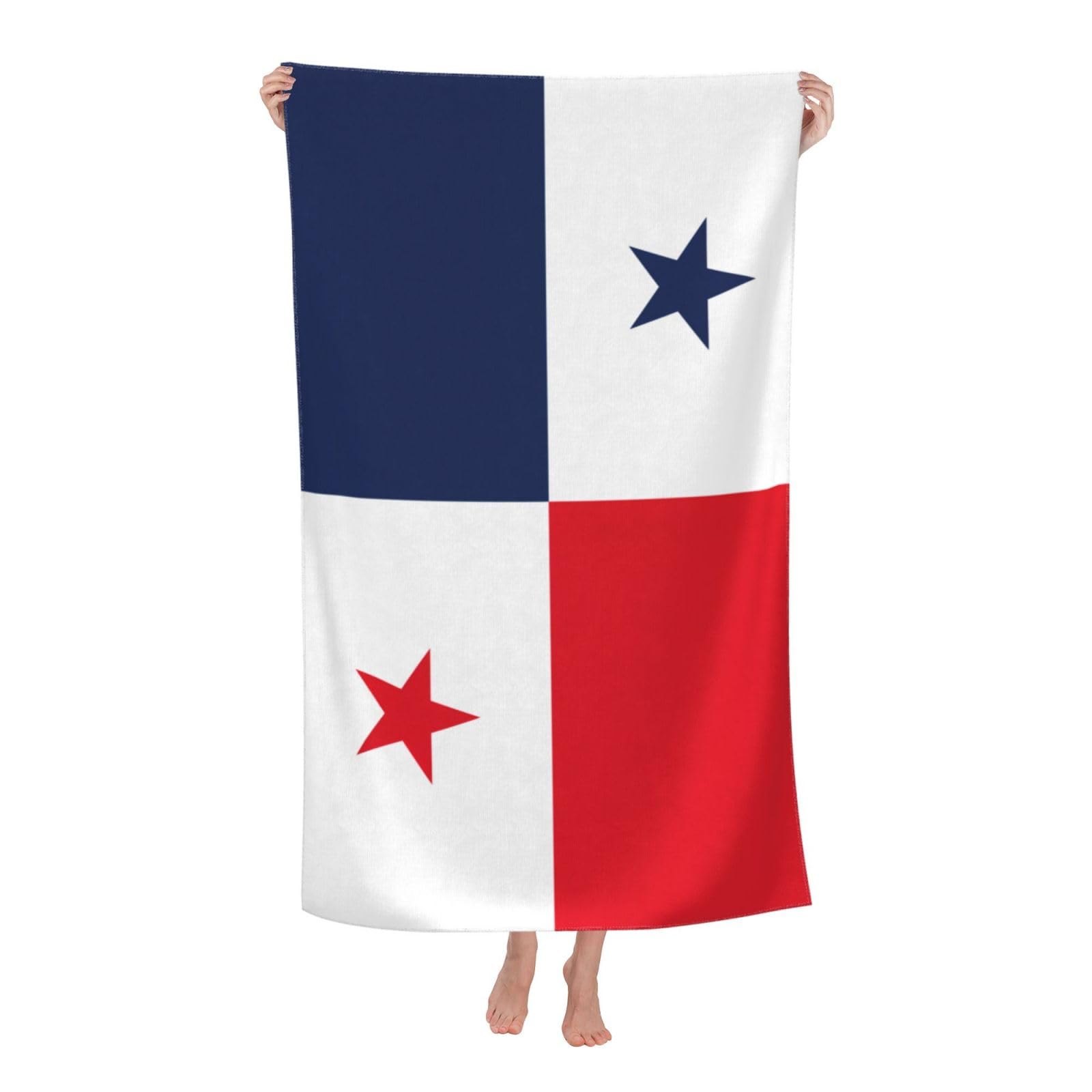 Oazcvbnn Women's White Flag Of Panama Print Adult Beach Towel Summer Travel Pool Vacation Swimming Fitness Outdoor Adventures