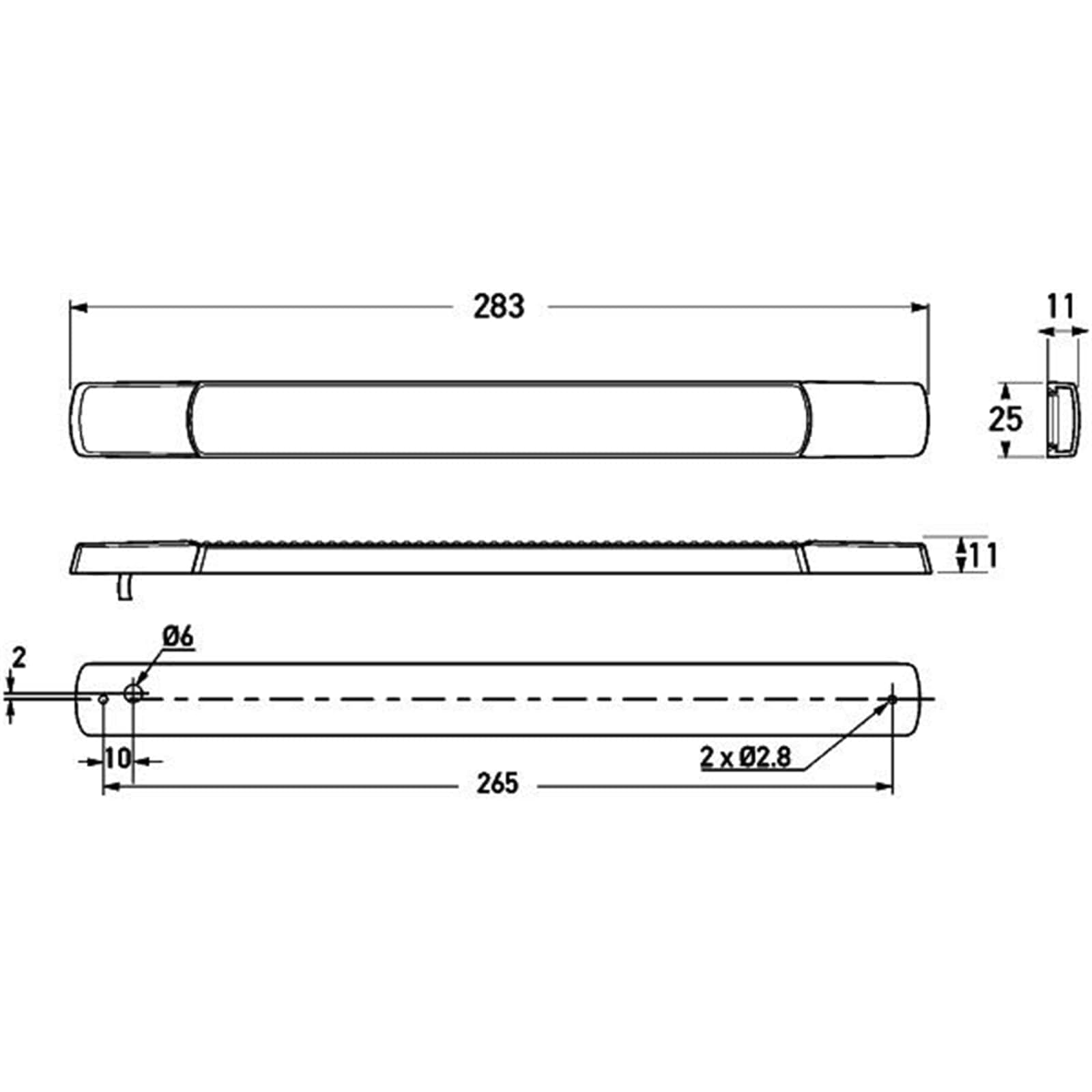 HELLA 2SB 980 887-011 Luce posteriore, Strip Lamp, LED, 12V